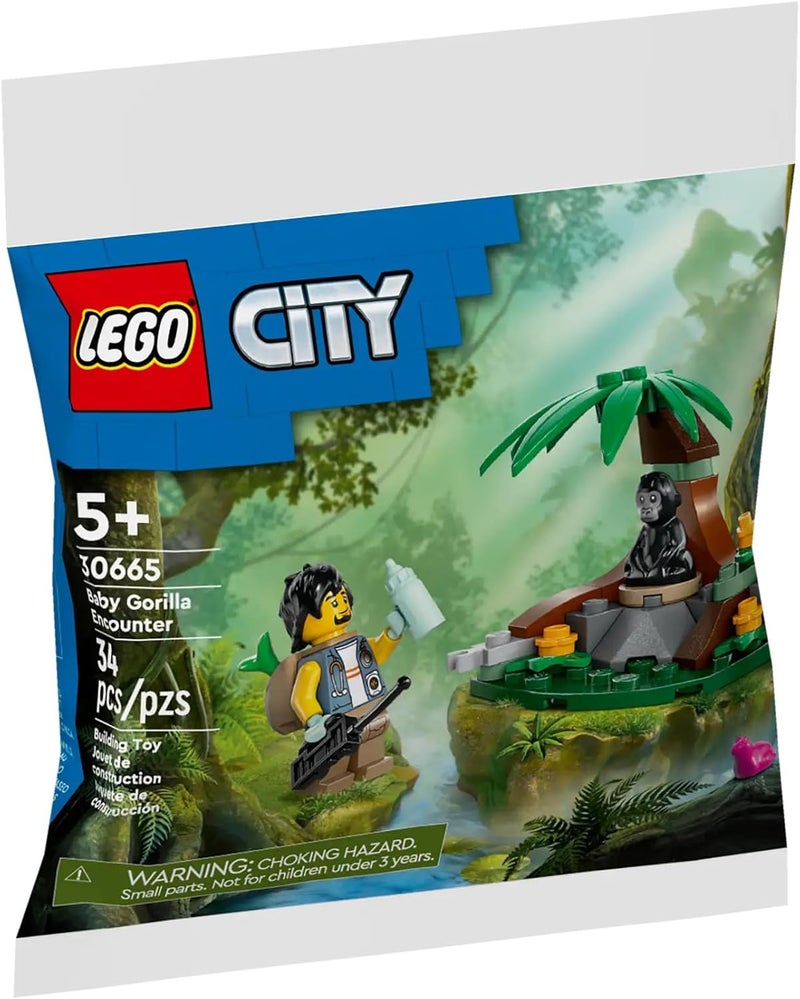 LEGO City Baby Gorilla Encounter Building Toy Polybag, 30665, 34 Pieces, STEM Toy for Kids Ages 5+ - Image 1