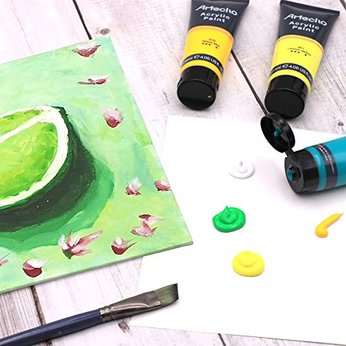 Artecho Professional Acrylic Paint Set, 8 Primary Colors (120ml / 4.05oz) Tubes, Art Craft Paints for Canvas, Rock, Stone, Wood, Fabric, Art Supplies - Image 5