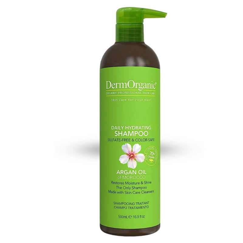 DermOrganic Daily Hydrating Shampoo - 100% Sulfate-Free, 70% Organic - Rich Lather Restores Dry, Damaged Hair, 16.9 - Image 1
