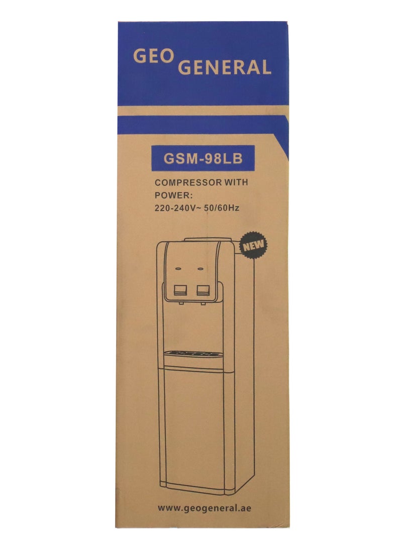 GEO GENERAL GSM-98LB Water Dispenser, 2 Taps, Hot & Cold, 5L/h Hot, 2L/h Cold, 550W Heating, 90W Cooling, 2 Taps with Cabinet, Black and Silver - Image 5