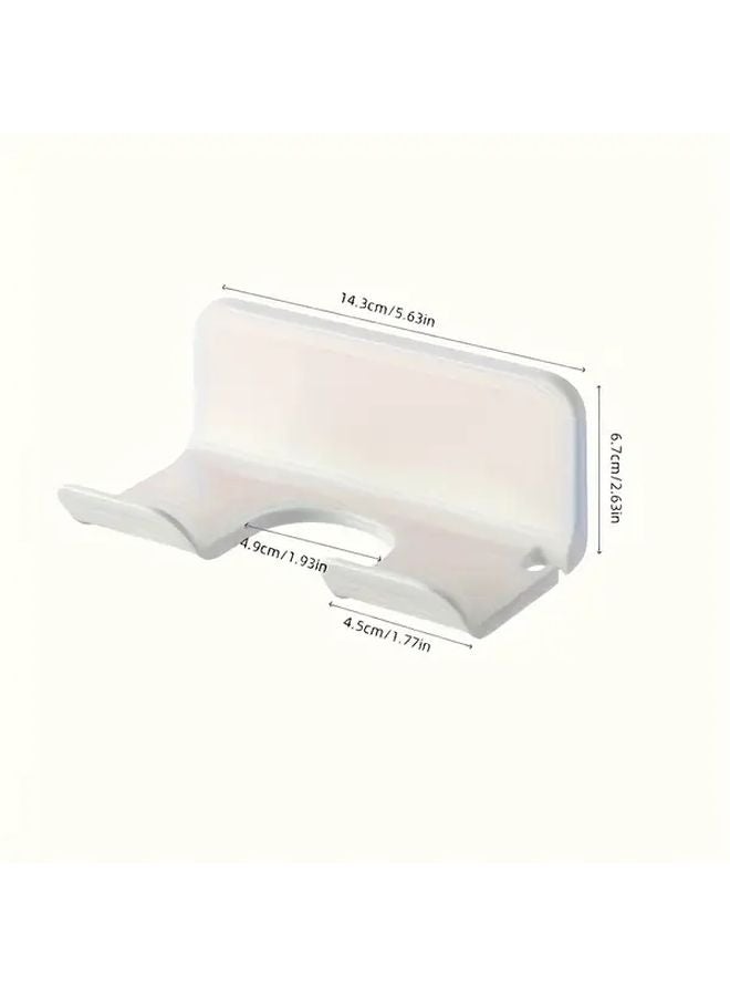 حامل مجفف الشعر الأبيض ذاتي اللصق بدون حفر، حامل مثبت على الحمام منظم الحمام - Image 4