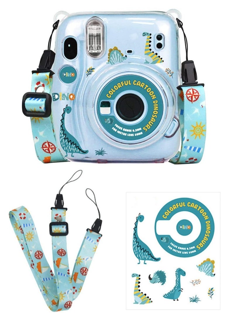 Mmmon Clear Case Compatible with Fuji Instax Mini 12/Polaroid Mini 12 Camera,Hard PVC Mini 12 Case with Photos Pocket(Store 10 Photos)with Shoulder Strap and Camera Sticker(Green)
﻿  - Image 2