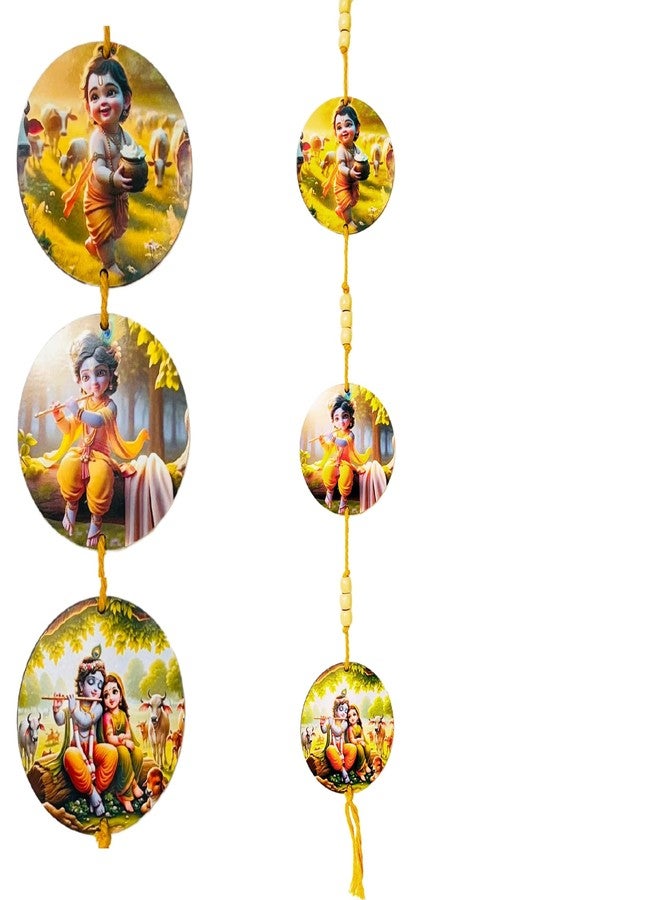 Akaar Decor's Diverse Wall Hangings | Decorative Wall Art MDF Wooden Wall Hanger for Living Room | Bedroom | Office | Gift | Wall Hanging For Home Decoration (Yellow_Krishna) - Image 1
