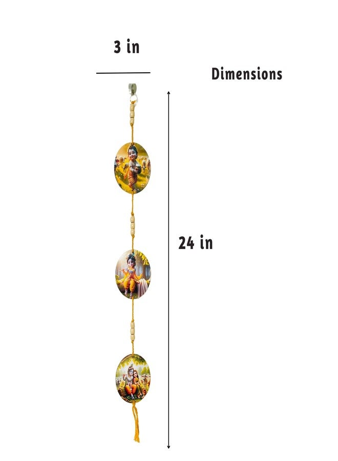 Akaar Decor's Diverse Wall Hangings | Decorative Wall Art MDF Wooden Wall Hanger for Living Room | Bedroom | Office | Gift | Wall Hanging For Home Decoration (Yellow_Krishna) - Image 5