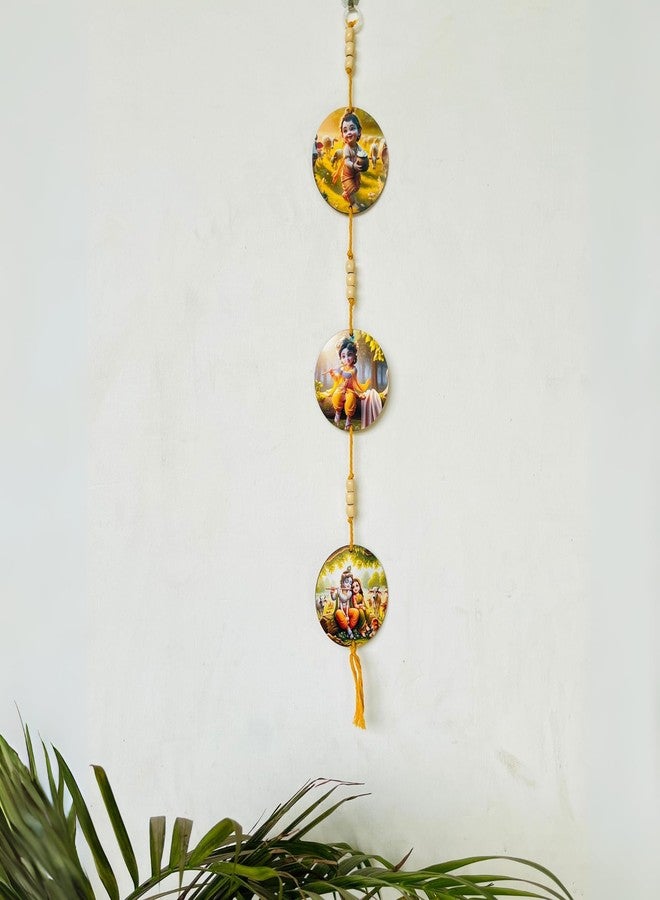 Akaar Decor's Diverse Wall Hangings | Decorative Wall Art MDF Wooden Wall Hanger for Living Room | Bedroom | Office | Gift | Wall Hanging For Home Decoration (Yellow_Krishna) - Image 2