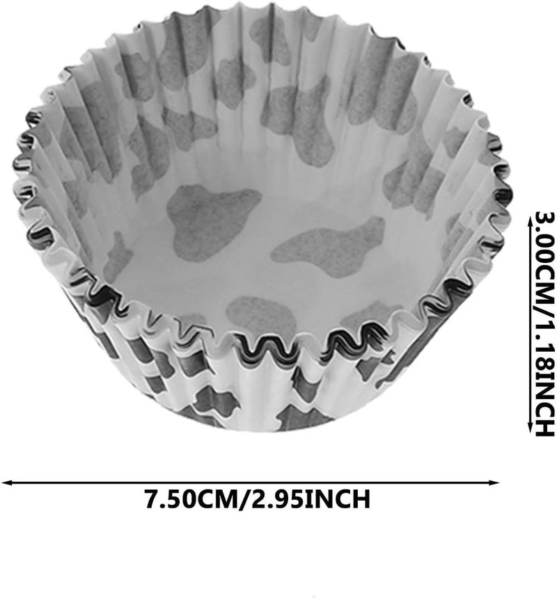 SHOWERORO 300 Pcs Greaseproof Cake Paper Trays and Cupcake Liners Baking Cups for Kitchen Baking Utensils Disposable Paper Suitable for Party and Home Use Random Color - Image 2