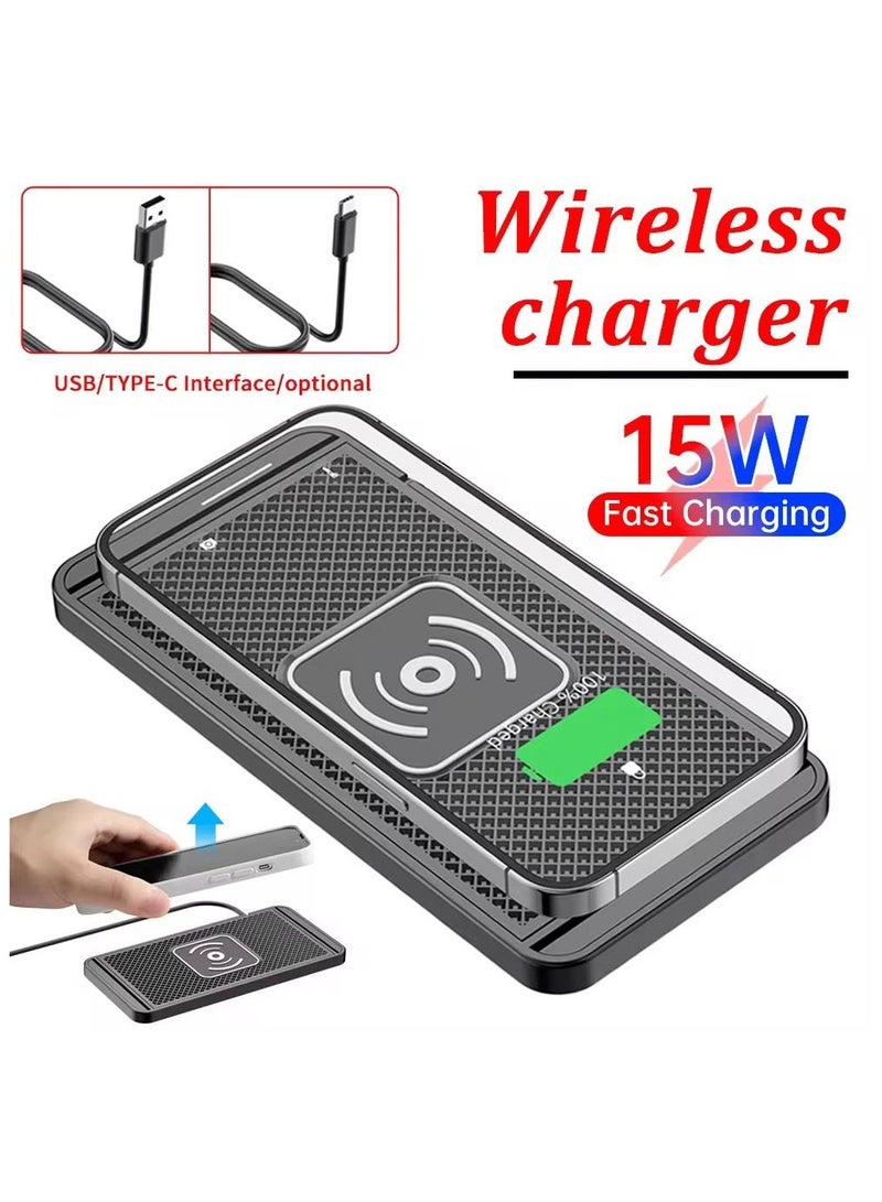 بلو فاير شاحن لاسلكي سريع متعدد القدرات 15W/10W/7.5W/5W متوافق مع iPhone و Samsung Galaxy و AirPods وجميع الأجهزة الداعمة للشحن اللاسلكي Qi – تصميم نحيف محمول مثالي للاستخدام في المنزل أو المكتب أو السيارة – تقنية شحن آمنة وذكية - Image 4