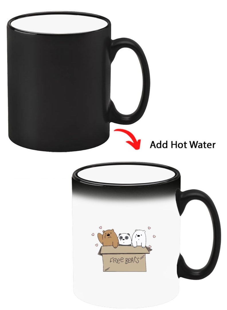 Theodor Color Changing Heat Sensitive Ceramic Mug, Image Revealed When HOT Liquid is Added! We are bears - Image 1