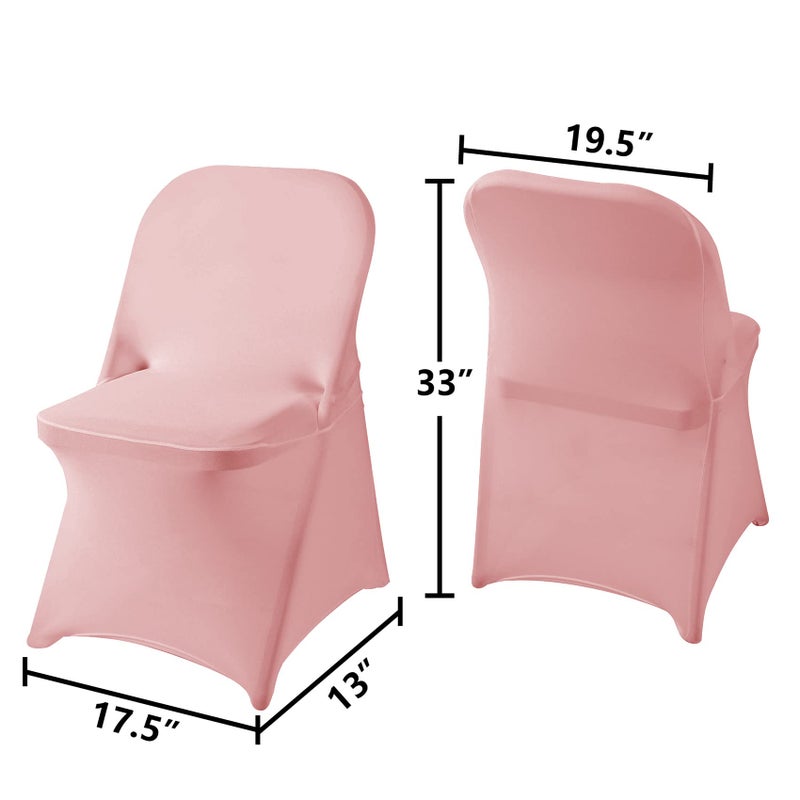 Ascoza Ascoza 6 Pack Dusty Pink Spandex Folding Chair Covers in Stretch Washable Fabric for Wedding  Party Holidays Celebration and Other Special Events - Image 2