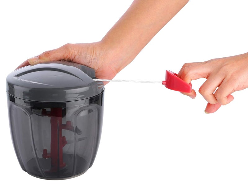 Clazkit Plastic Kitchen Dori Handy Vegetable and Fruit Manual Onion Dry Fruit Salad Maker Vegetable Quick String Chopper Machine, Cutter – 6 Stainless Steel Blades, 900ml/1000ml, (Color May Vary) - Image 5