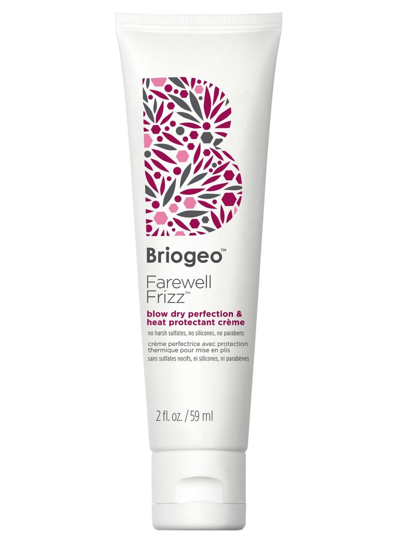 Briogeo Farewell Frizz Blow Dry Perfection & Heat Protectant CrÃ¨me, Anti Frizz Hair Cream with Argan Oil for Styling, Silicone-free, Heat Protectant, Smooths Hair, Vegan, Cruelty-Free, 2 fl oz - Image 1