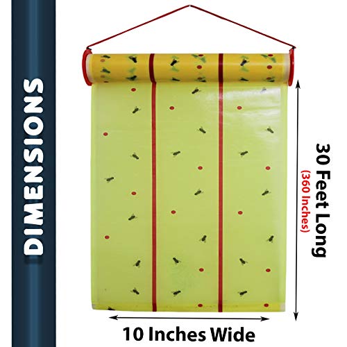 W4W, Giant Sticky Fly Trap Roll - MAX Strength - Outdoor/Indoor - Non Toxic - for Flies and Other Bugs (2 Pack- Contains 2 Giant Fly Rolls) - Image 3