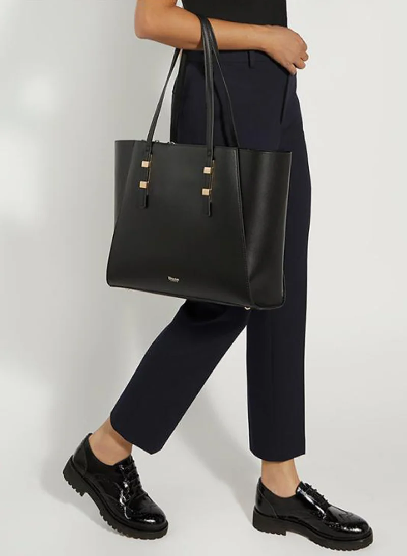 ديون لندن Logo Detail Top Handle Tote