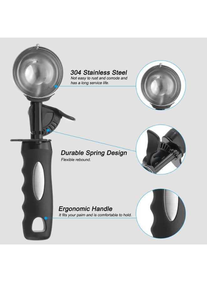 Luckam Cookie Scoop with Thumb Trigger, 3.5 Tbsp Ice Cream & Dough Scoop, Melon Baller, Comfortable Non-Slip Grip, Ideal for Portion Control, 55mm Size for Perfect Cookies - Image 3