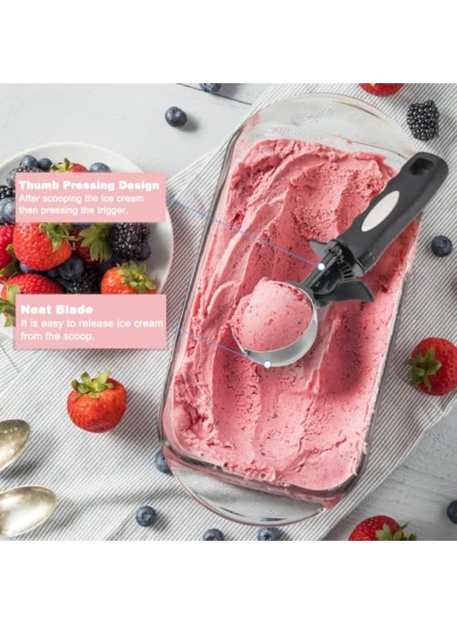 Luckam Cookie Scoop with Thumb Trigger, 3.5 Tbsp Ice Cream & Dough Scoop, Melon Baller, Comfortable Non-Slip Grip, Ideal for Portion Control, 55mm Size for Perfect Cookies - Image 4