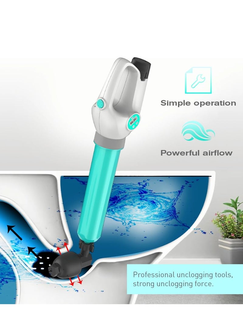 SYOSI - Electric Toilet Plunger High Pressure Plunger Toilet Electric Air Drain Blaster Electric Air Plunger for Toilet Electric Bathroom Plunger Air Pump Drain Unblocker Pipe Unclogger - Image 1