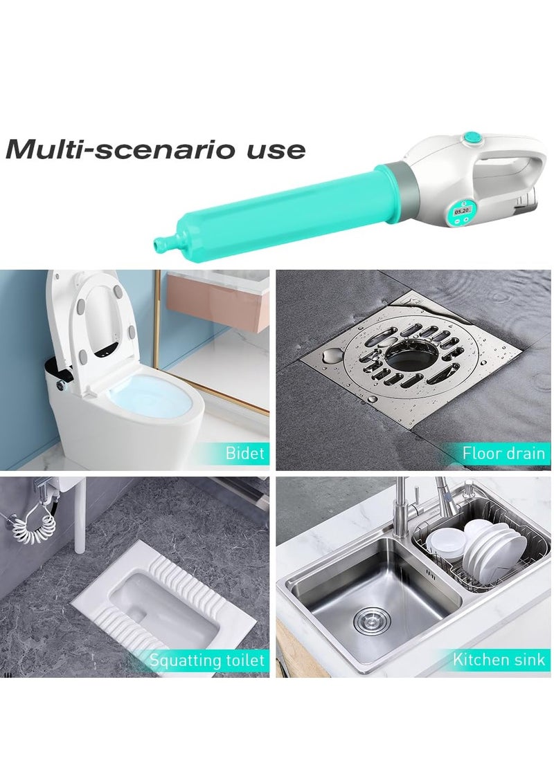 SYOSI - Electric Toilet Plunger High Pressure Plunger Toilet Electric Air Drain Blaster Electric Air Plunger for Toilet Electric Bathroom Plunger Air Pump Drain Unblocker Pipe Unclogger - Image 1