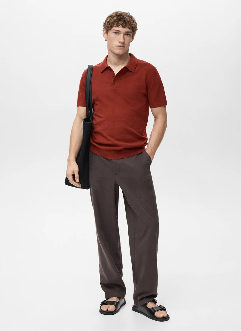 Mango Man Fine-Knit Cotton Polo Shirt