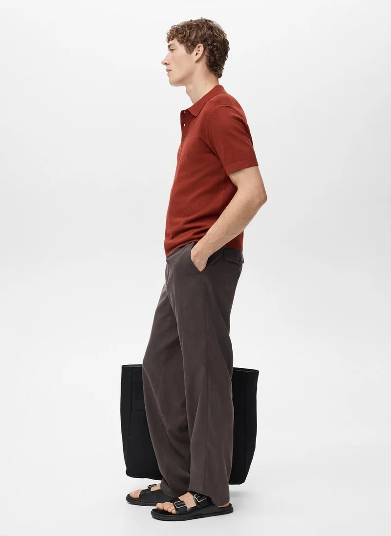 Mango Man Fine-Knit Cotton Polo Shirt
