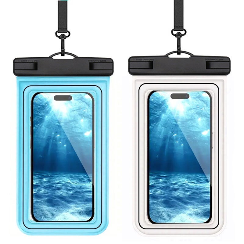 Water Park Beach Swim Snorkel Kayak Waterproof Phone Pouch Double Pack with Buoyant Foam Touchscreen IPX8 75-Inch Clear PVC - Image 1
