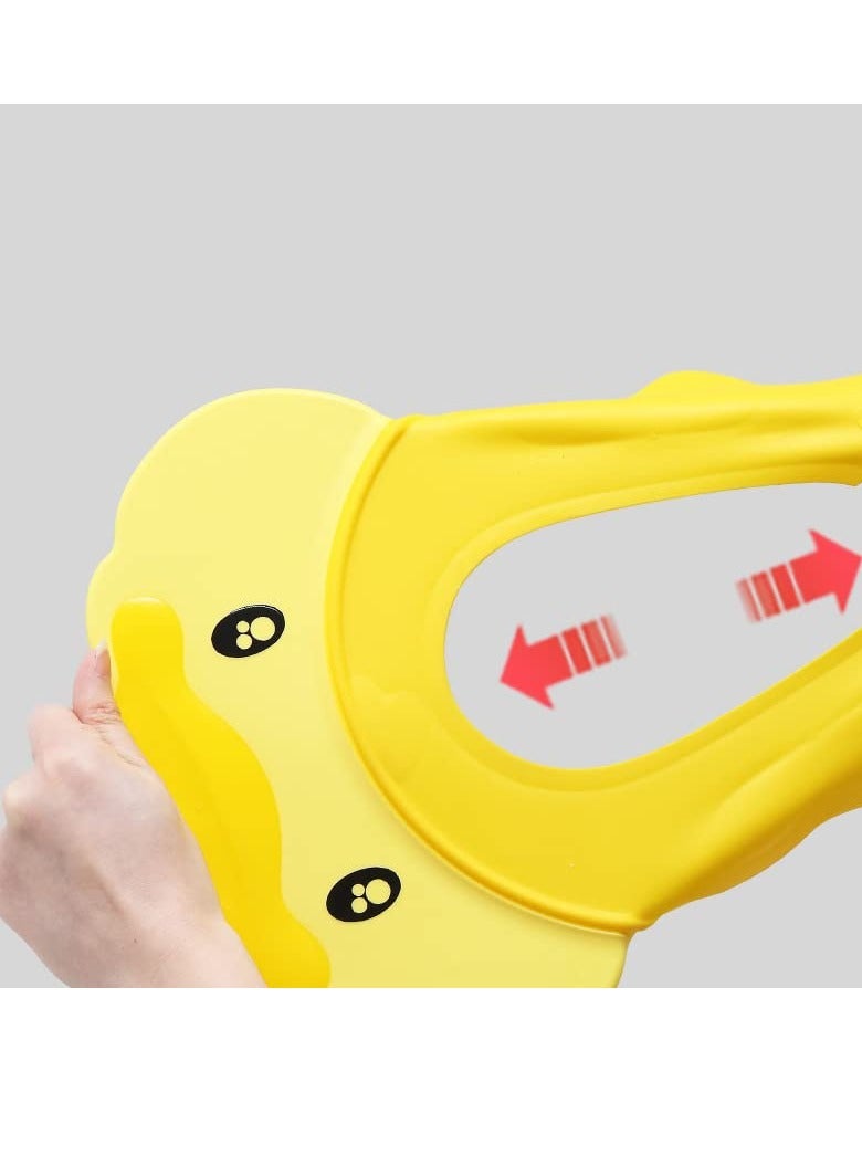 كيلا قبعة استحمام للأطفال، قبعة استحمام شامبو من السيليكون قابلة للتعديل باللون الأصفر، قبعة استحمام مقاومة للماء، قبعة شامبو ناعمة للأطفال الرضع، حماية ناعمة للعين والأذن، للأطفال الرضع والأطفال الصغار - Image 2