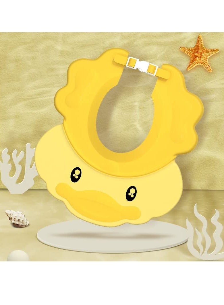 كيلا قبعة استحمام للأطفال، قبعة استحمام شامبو من السيليكون قابلة للتعديل باللون الأصفر، قبعة استحمام مقاومة للماء، قبعة شامبو ناعمة للأطفال الرضع، حماية ناعمة للعين والأذن، للأطفال الرضع والأطفال الصغار - Image 3