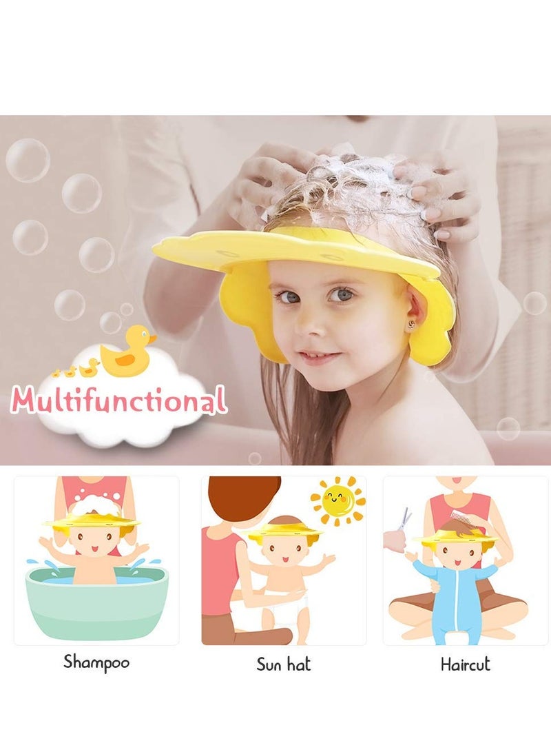 كيلا قبعة استحمام للأطفال، قبعة استحمام شامبو من السيليكون قابلة للتعديل باللون الأصفر، قبعة استحمام مقاومة للماء، قبعة شامبو ناعمة للأطفال الرضع، حماية ناعمة للعين والأذن، للأطفال الرضع والأطفال الصغار - Image 5