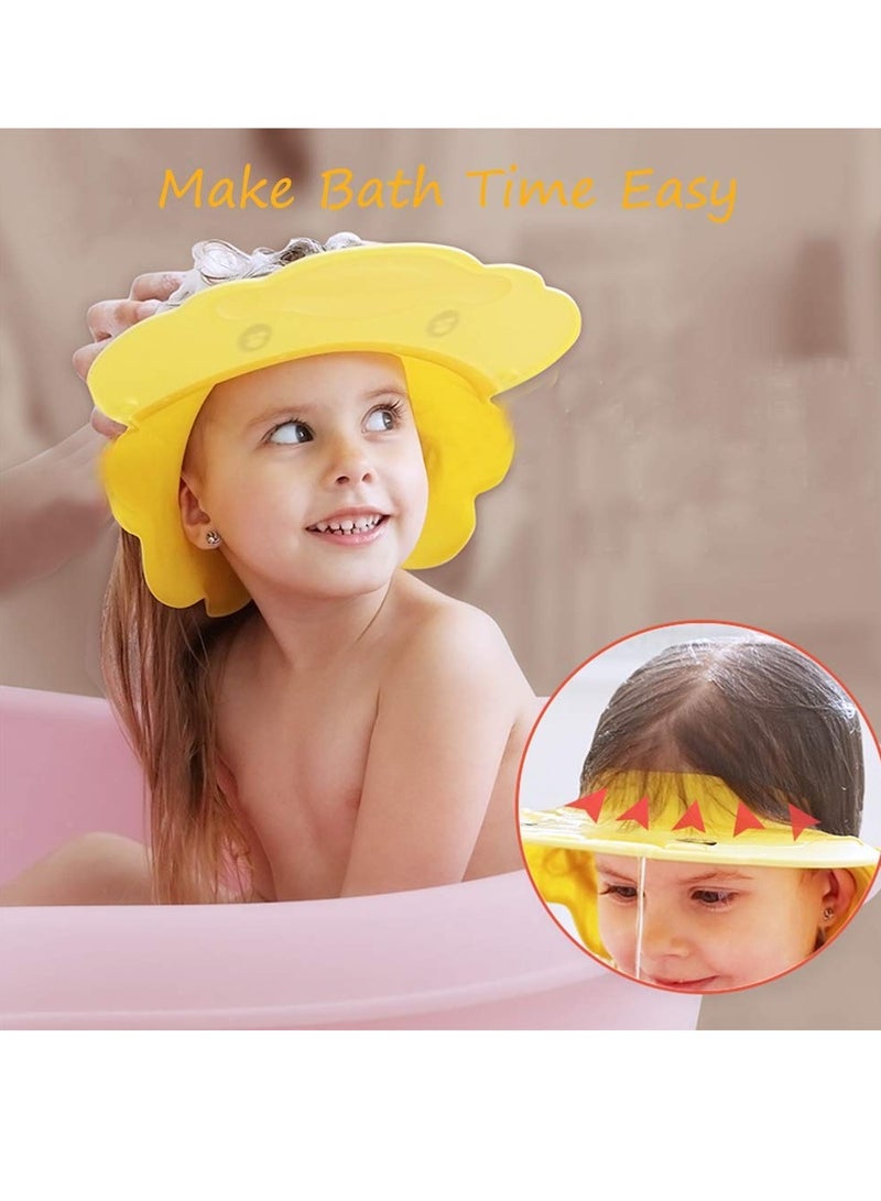 كيلا قبعة استحمام للأطفال، قبعة استحمام شامبو من السيليكون قابلة للتعديل باللون الأصفر، قبعة استحمام مقاومة للماء، قبعة شامبو ناعمة للأطفال الرضع، حماية ناعمة للعين والأذن، للأطفال الرضع والأطفال الصغار - Image 4