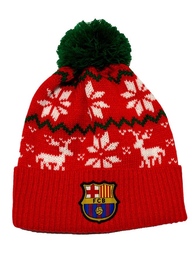 FCB Fc Barcelona Beanie Skull Cap Hat Blue (Christmas Green) - Image 1
