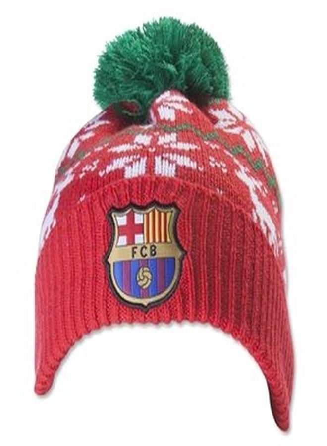 FCB Fc Barcelona Beanie Skull Cap Hat Blue (Christmas Green) - Image 2