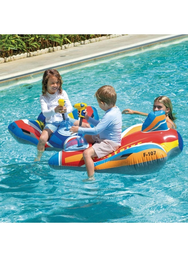 Intex Jet Fighter Ride-On Inflatable Pool Float with Built-in Water Gun, Kids, 117 x 104 cm, Model 57531 - Image 5