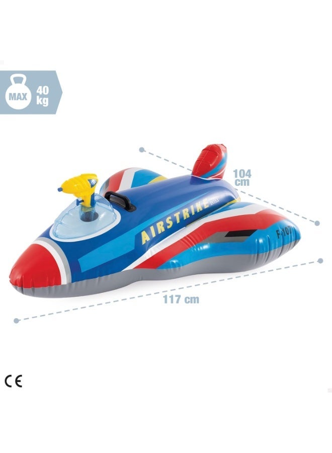 Intex Jet Fighter Ride-On Inflatable Pool Float with Built-in Water Gun, Kids, 117 x 104 cm, Model 57531 - Image 2