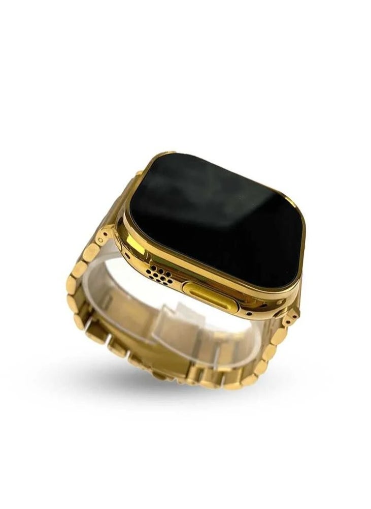 Generic - New X8 ULTRA Series 8 Full Screen Android IOS GPS Smart Watch with Extra Strap 49mm Gold/Black - Image 1