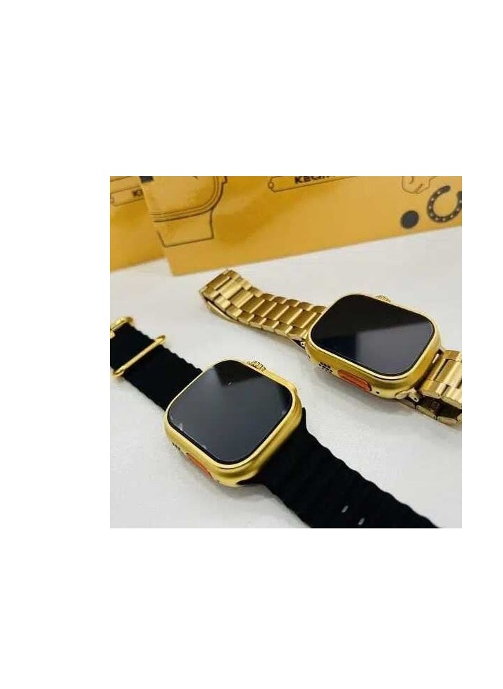 Generic - New X8 ULTRA Series 8 Full Screen Android IOS GPS Smart Watch with Extra Strap 49mm Gold/Black - Image 1