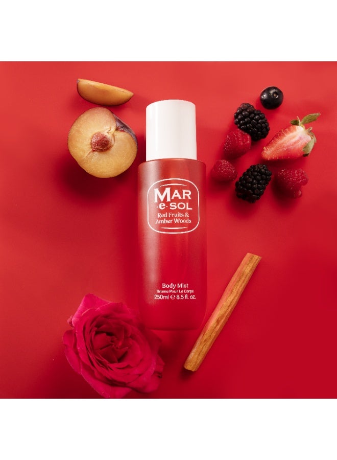 مار.إي.سول رذاذ الجسم مار. إي. سول برائحة الفواكه الحمراء وخشب العنبر للنساء، 250 مل، رذاذ عطري جريء ودافئ وفاكهي برائحة تدوم طويلاً - Image 4