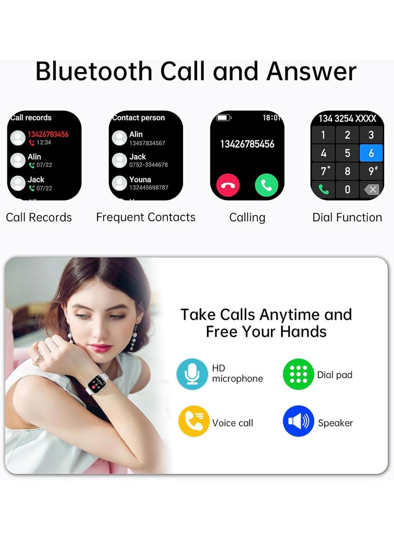 RollsTimi  - Men/Women Bluetooth Smartwatch, 1.83-Inch High Definition Large Screen Full Screen Touch, Ultra Thin Body, 100+ Sports Modes, Wireless Answering/Making Calls, Multi Dimensional Health Monitoring, Smart Bracelet RT i128 - Image 1