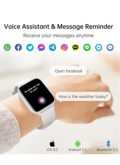 RollsTimi  Men/Women Bluetooth Smartwatch, 1.83-Inch High Definition Large Screen Full Screen Touch, Ultra Thin Body, 100+ Sports Modes, Wireless Answering/Making Calls, Multi Dimensional Health Monitoring, Smart Bracelet RT i128  - Image 5