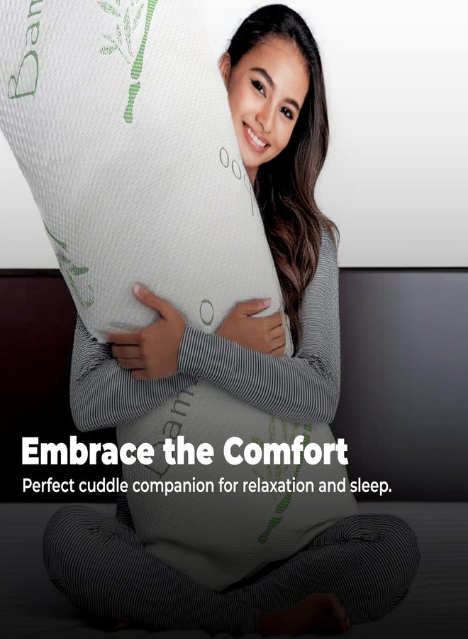 OMEO Full Rayon Bamboo Fiber Pillow Memory Foam Body Pillow for Side Sleeper, Huggable Long Body Pillow for Adults with Washable Pillowcase with Zipper, 20x54 Inch - Image 5