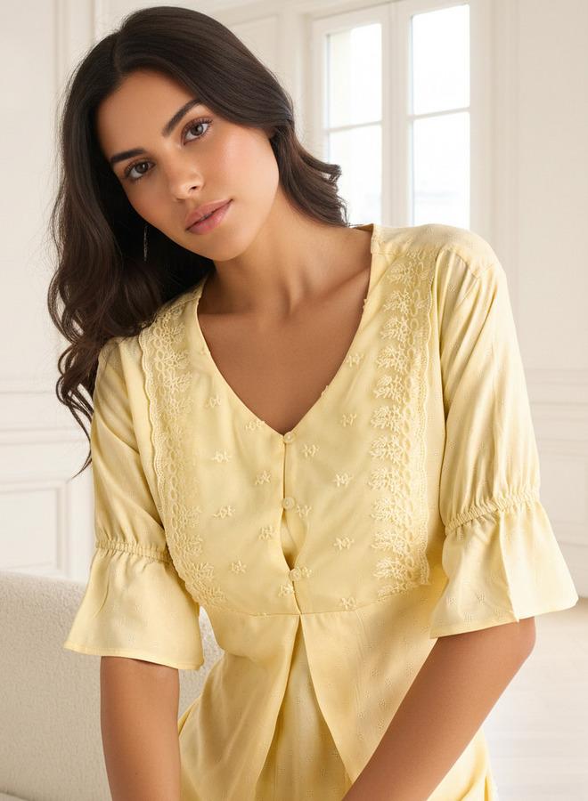 Splash FAV Nighty Maxi Length Viscose with Embroidery - Image 3