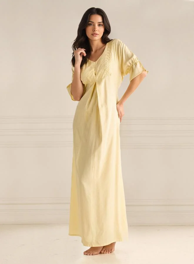 Splash FAV Nighty Maxi Length Viscose with Embroidery