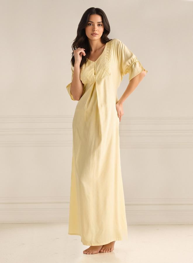 Splash FAV Nighty Maxi Length Viscose with Embroidery - Image 1