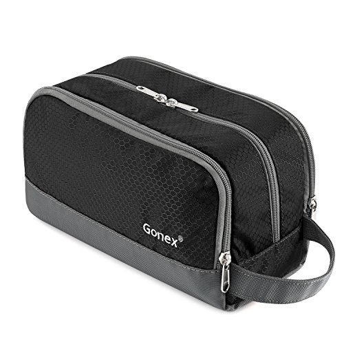 Gonex Travel Toiletry Bag Nylon,  Dopp Kit Shaving Bag Toiletry Organizer Black - Image 1