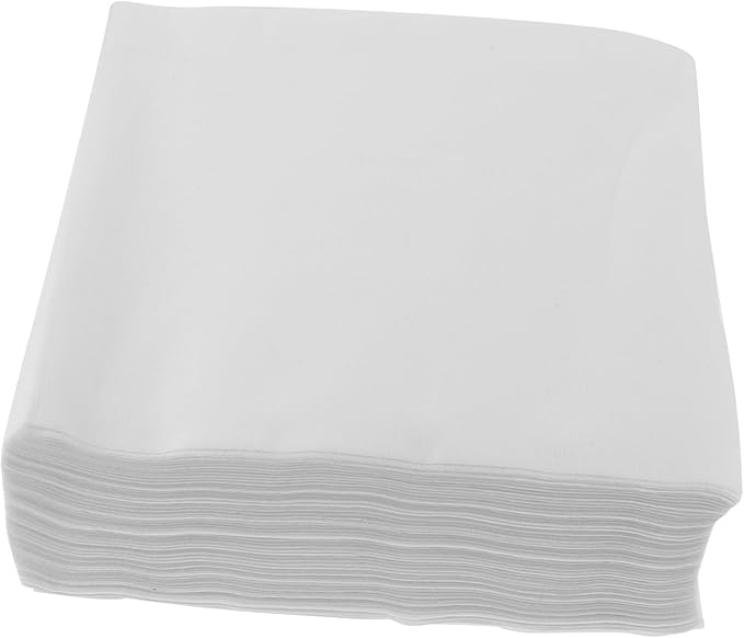 مناديل ورقية يمكن التخلص منها سميكة وماصة لحفلات الزفاف والمناسبات وتجمعات العشاء باللون الأبيض - Image 1