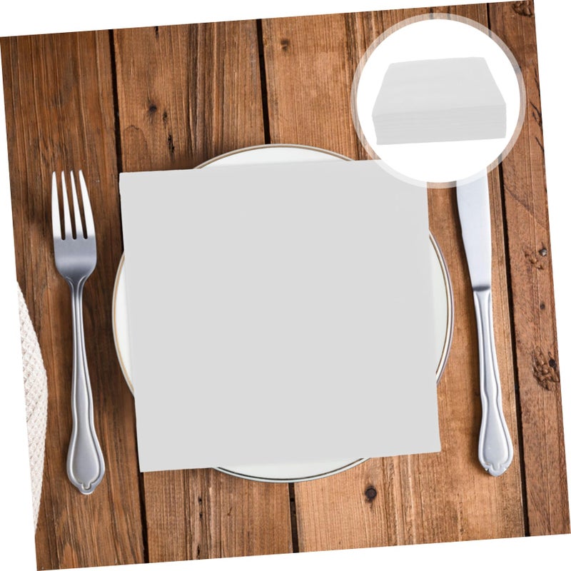 مناديل ورقية يمكن التخلص منها سميكة وماصة لحفلات الزفاف والمناسبات وتجمعات العشاء باللون الأبيض - Image 4