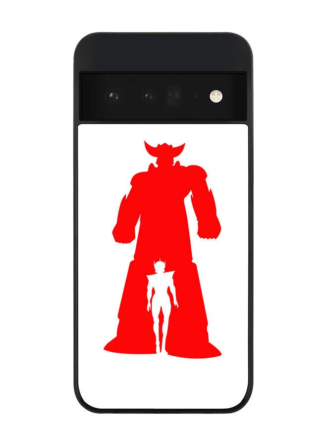 Stylizedd Rugged Black edge case for Google Pixel 6 Pro 5G Slim fit Soft Case Flexible Rubber Edges Anti Drop TPU Gel Thin Cover - Grendizer (White) - Image 1