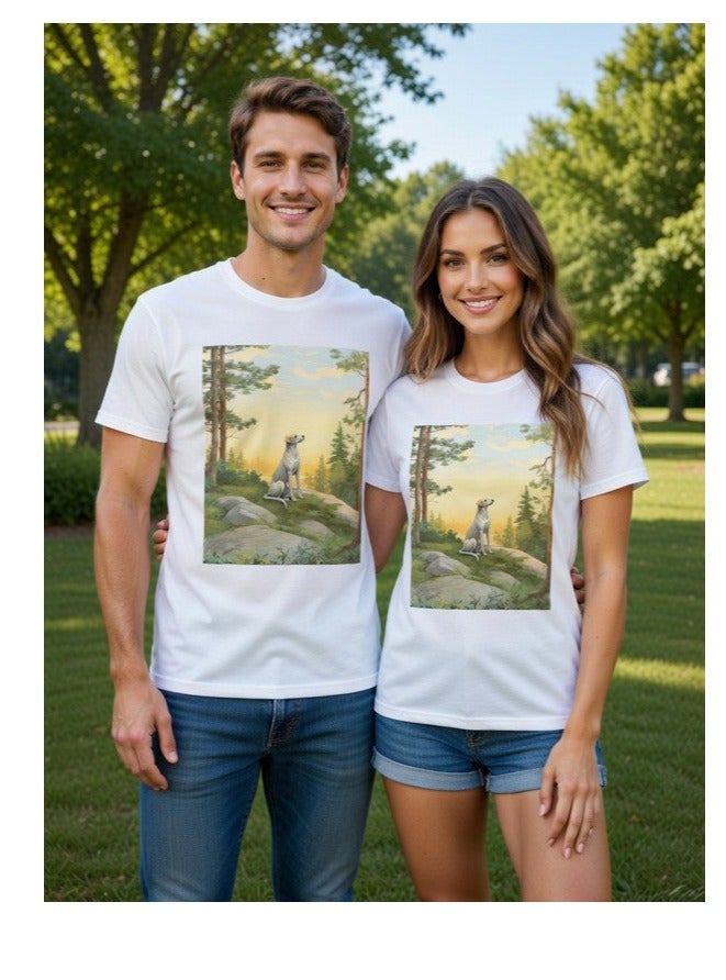 Dirty Lizard 1pc Unisex white t-shirt with animal print 100% cotton 7 - Image 1