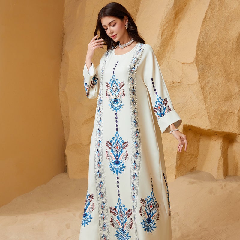 ZD040 Cross-Border Women's Printed Robe  Dress - Image 2