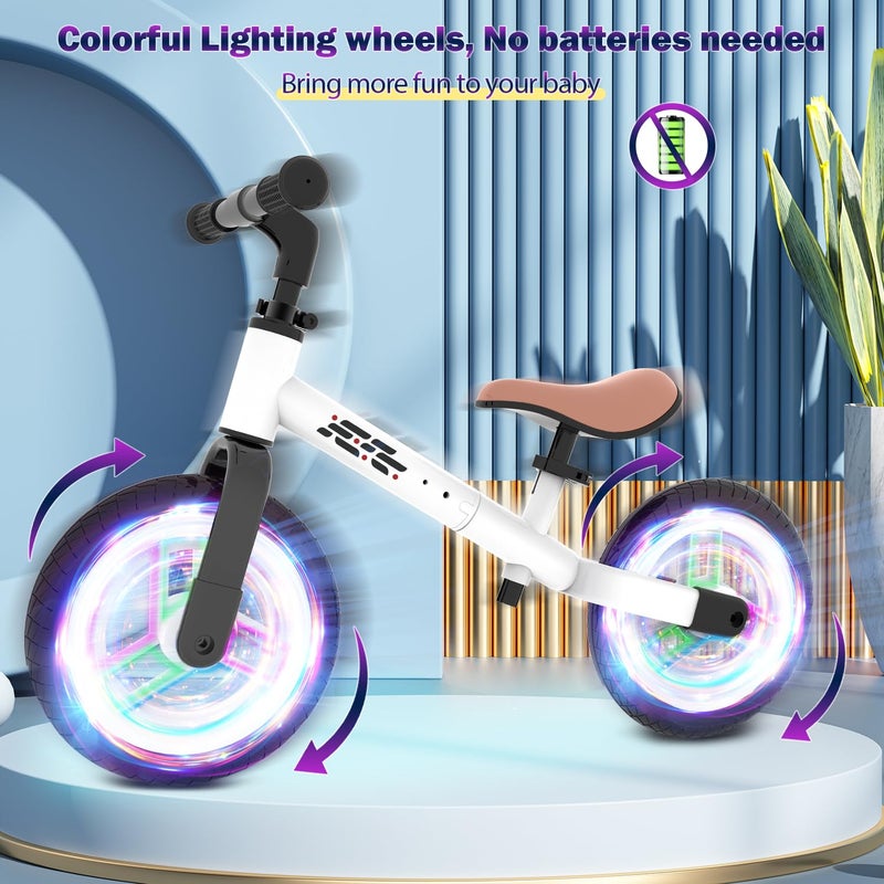 WETIFY Colorful Lighting Balance Bike 2 Year Old, 2-5 Year Old Toddler Balance Bike, No Pedal Bikes with Adjustable Handlebar & Seat, 2 3 4 5 Year Old Boy Girls Birthday Gifts Toys. - Image 2