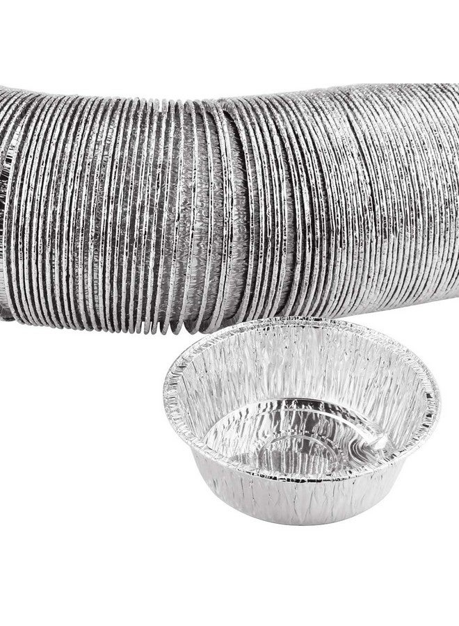 Oopsu 100 Pack 4" Round Tart Pie Foil Pans - Disposable Aluminum Foil Tart & Pie Tins for Baking, Cooking, Storage or Reheating - Image 3