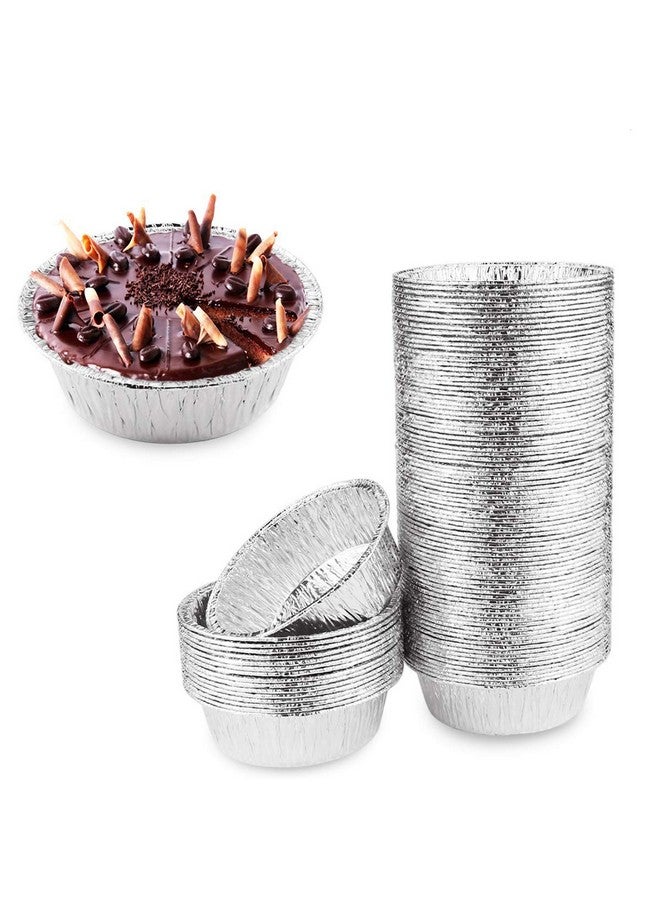 Oopsu 100 Pack 4" Round Tart Pie Foil Pans - Disposable Aluminum Foil Tart & Pie Tins for Baking, Cooking, Storage or Reheating - Image 1